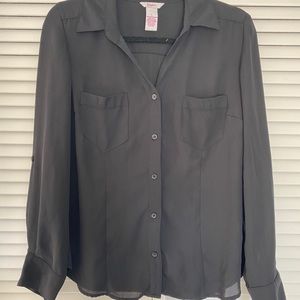 Candies Black Button Up Blouse